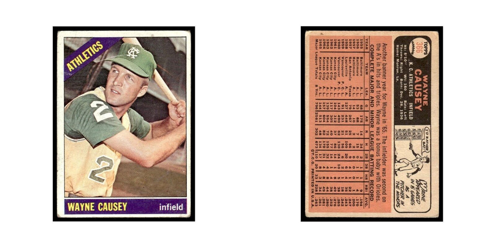 1966 Topps Wayne Causey Kansas City Athletics #366