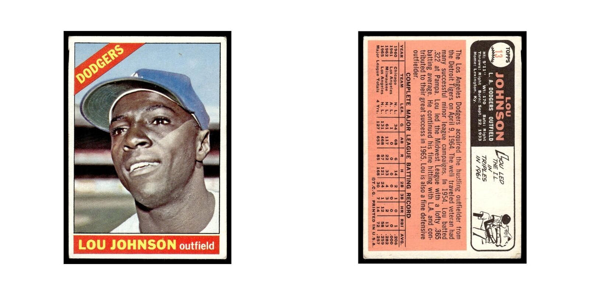 1966 Topps Lou Johnson Dodgers #13