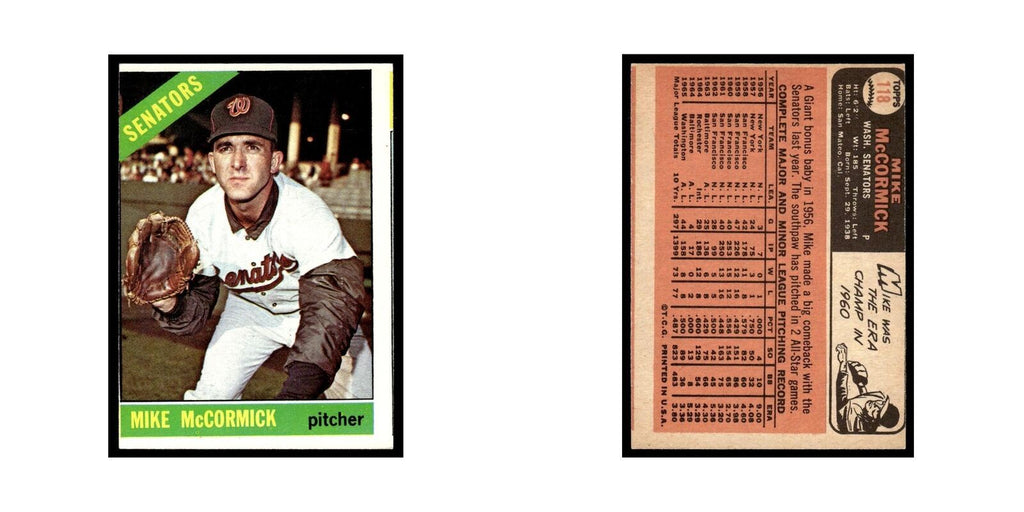 1966 Topps Mike McCormick Washington Senators #118