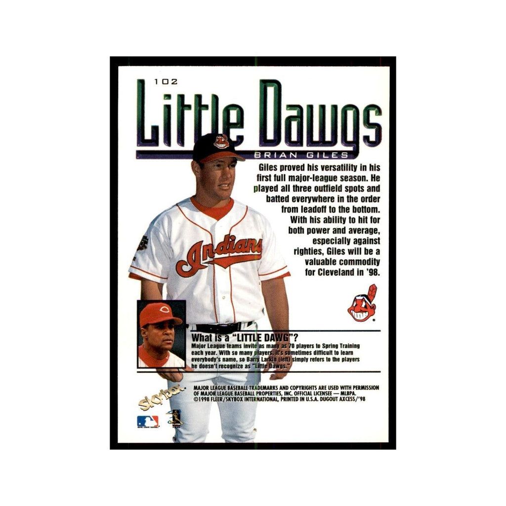 1998 SkyBox Dugout Axcess Brian Giles Baseball Cards #102