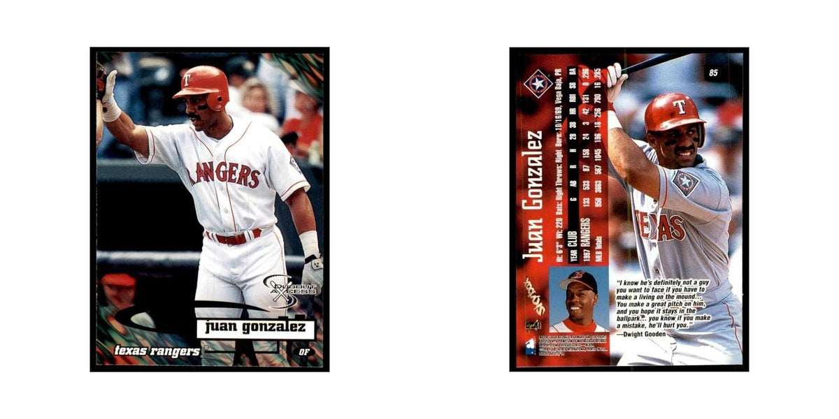 1998 SkyBox Dugout Axcess Juan Gonzalez Baseball Cards #85
