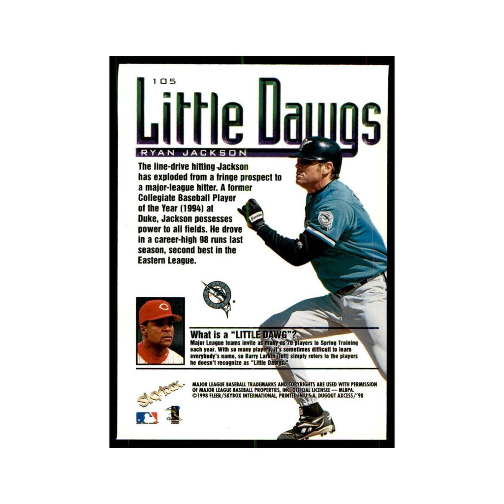 1998 SkyBox Dugout Axcess Ryan Jackson Baseball Cards #105