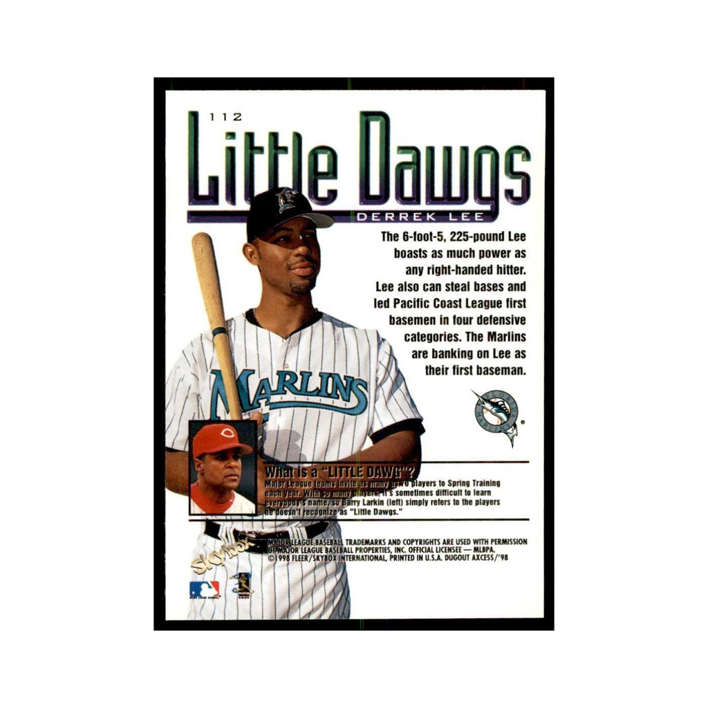 1998 SkyBox Dugout Axcess Derrek Lee Baseball Cards #112