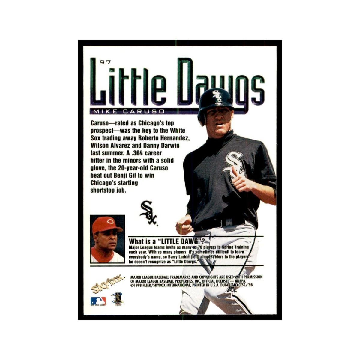1998 SkyBox Dugout Axcess Mike Caruso Baseball Cards #97