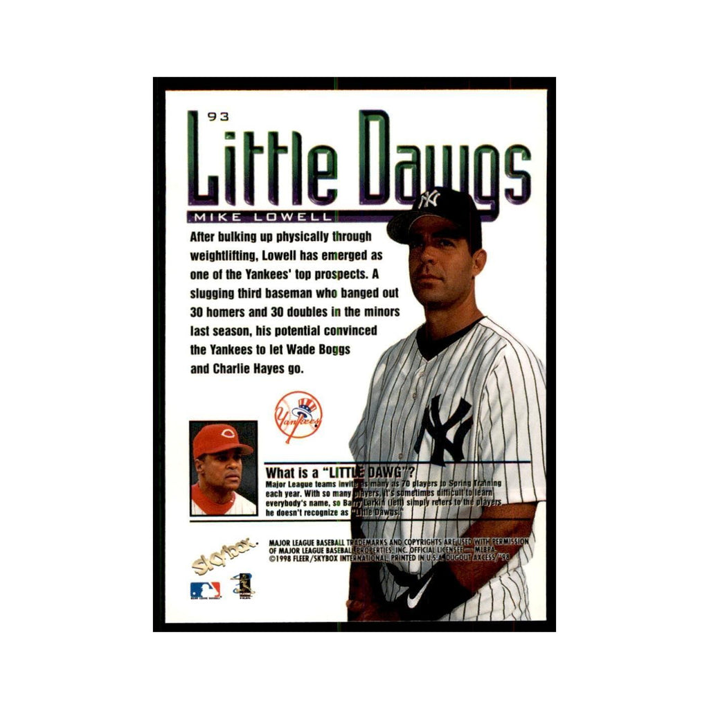 1998 SkyBox Dugout Axcess Mike Lowell Baseball Cards #93