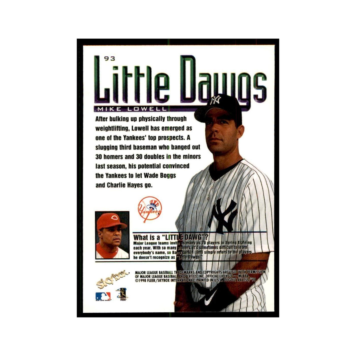 1998 SkyBox Dugout Axcess Mike Lowell Baseball Cards #93