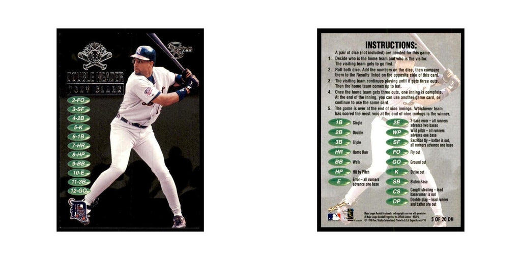 1998 SkyBox Dugout Axcess Tony Clark Baseball Cards #5 OF 20