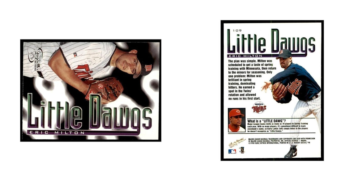 1998 SkyBox Dugout Axcess Eric Milton Baseball Cards #109