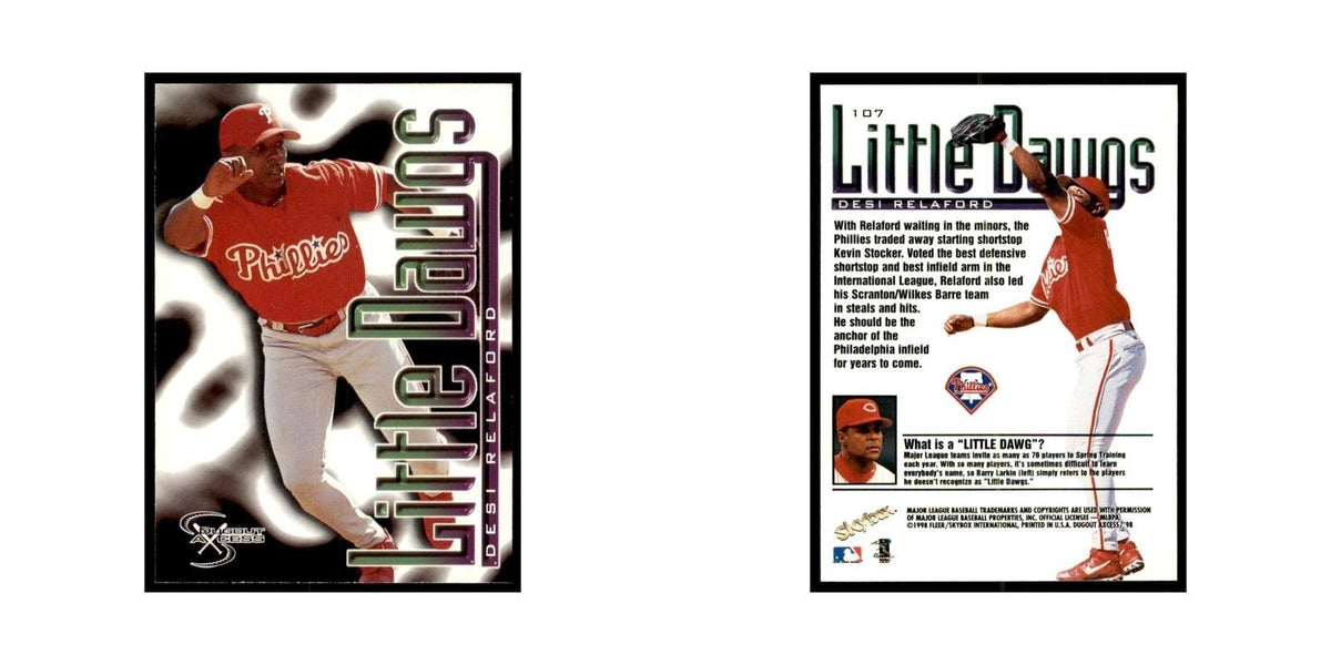 1998 SkyBox Dugout Axcess Desi Relaford Baseball Cards #107
