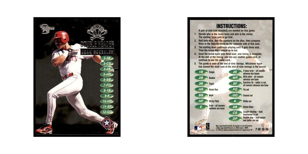 1998 SkyBox Dugout Axcess Juan Gonzalez Baseball Cards #7 OF 20