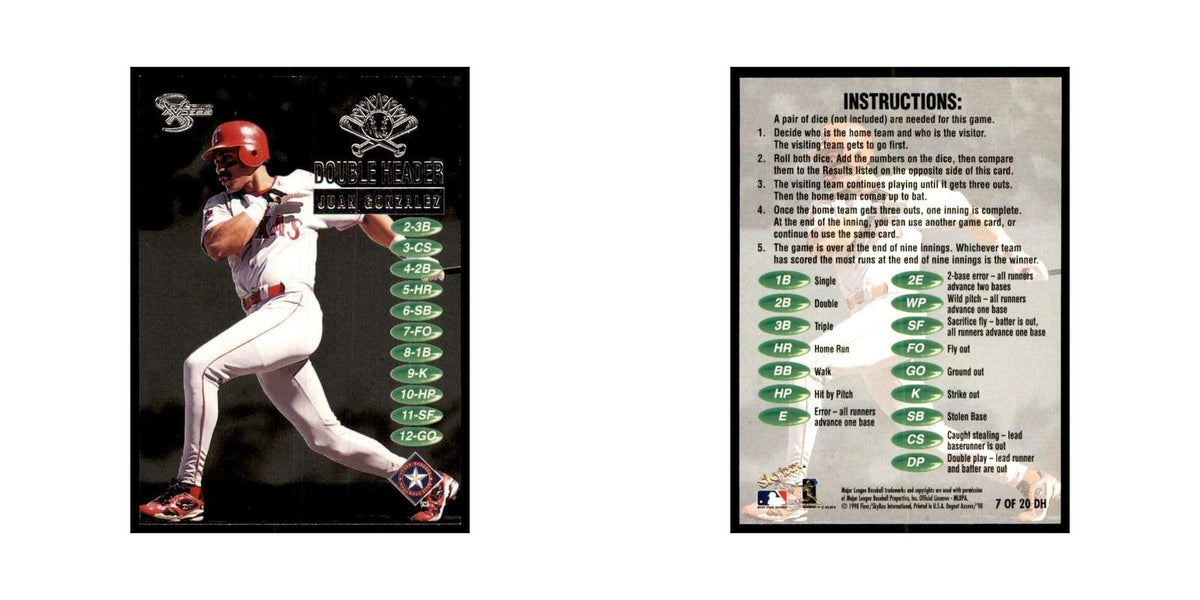 1998 SkyBox Dugout Axcess Juan Gonzalez Baseball Cards #7 OF 20