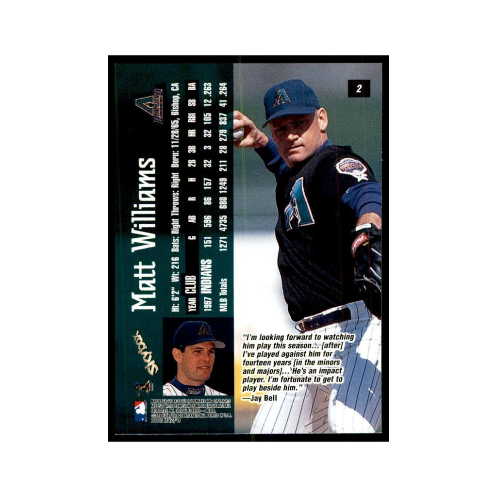1998 SkyBox Dugout Axcess Matt Williams Baseball Cards #2