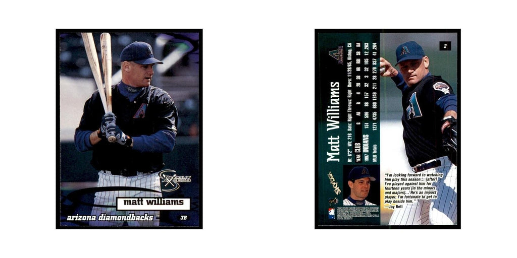 1998 SkyBox Dugout Axcess Matt Williams Baseball Cards #2