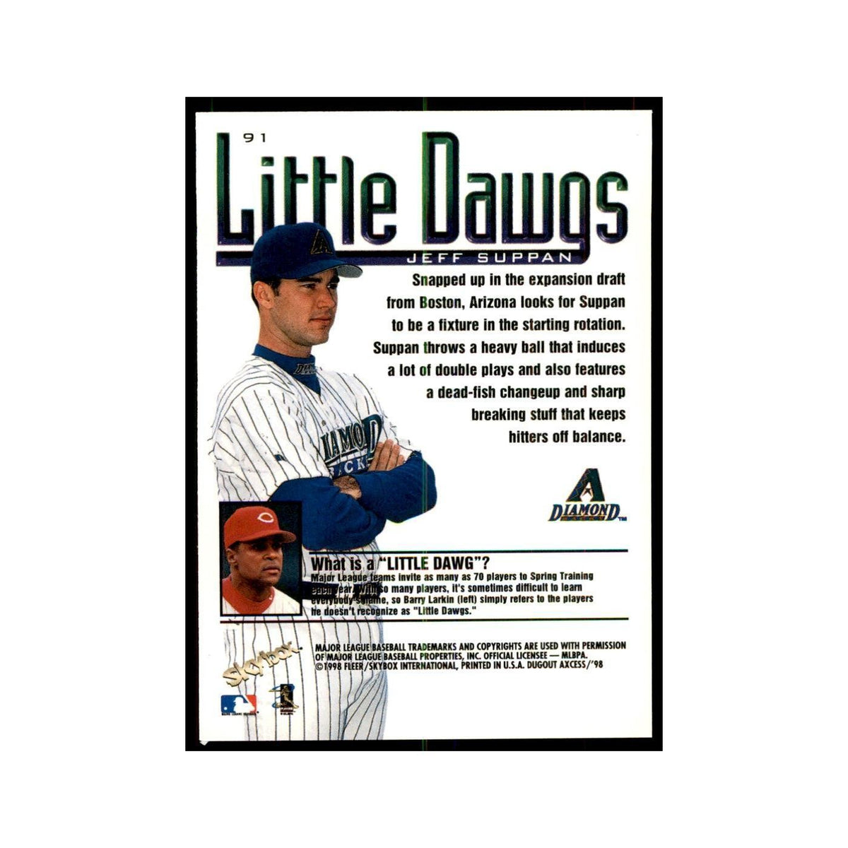 1998 SkyBox Dugout Axcess Jeff Suppan Baseball Cards #91