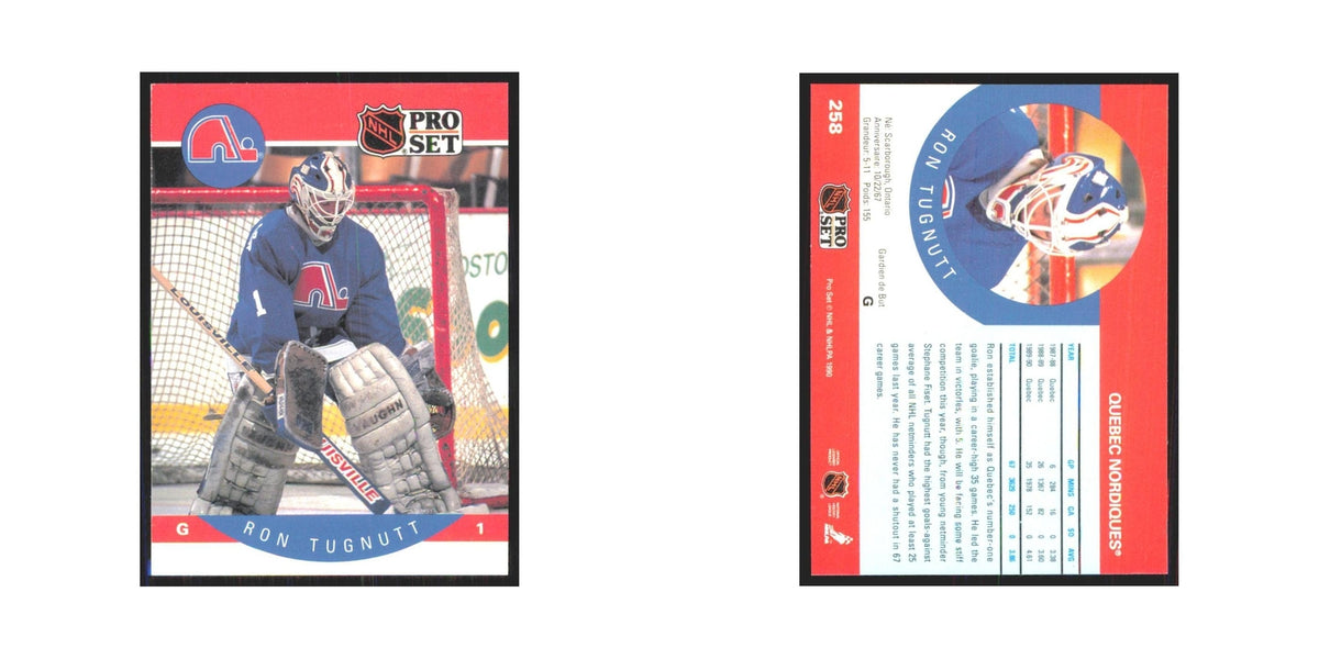 1990 Pro Set Ron Tugnutt Quebec Nordiques #258