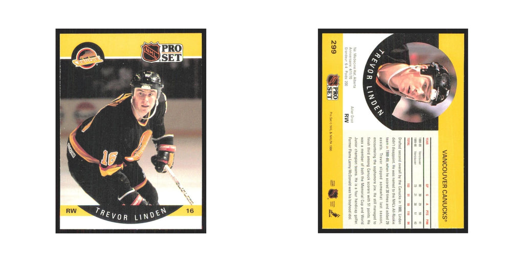 1990 Pro Set Trevor Linden Vancouver Canucks #299