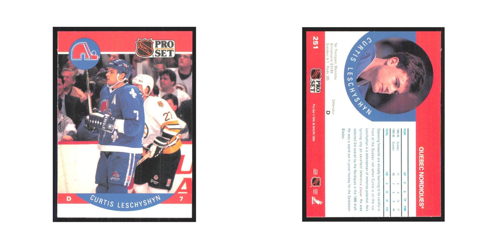 1990 Pro Set Curtis Leschyshyn Quebec Nordiques #251