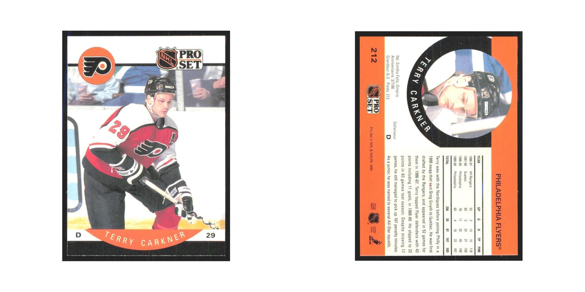 1990 Pro Set Terry Carkner Philadelphia Flyers #212