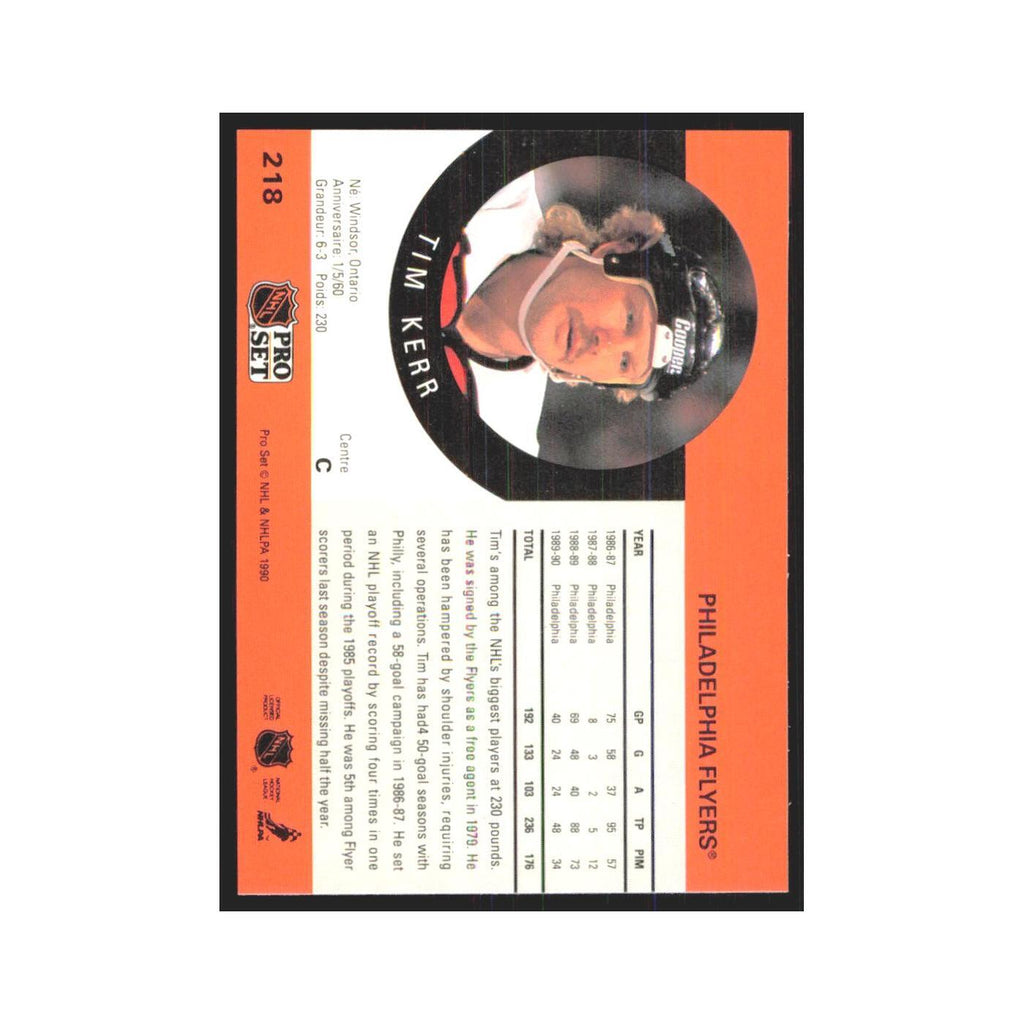 1990 Pro Set Tim Kerr Philadelphia Flyers #218