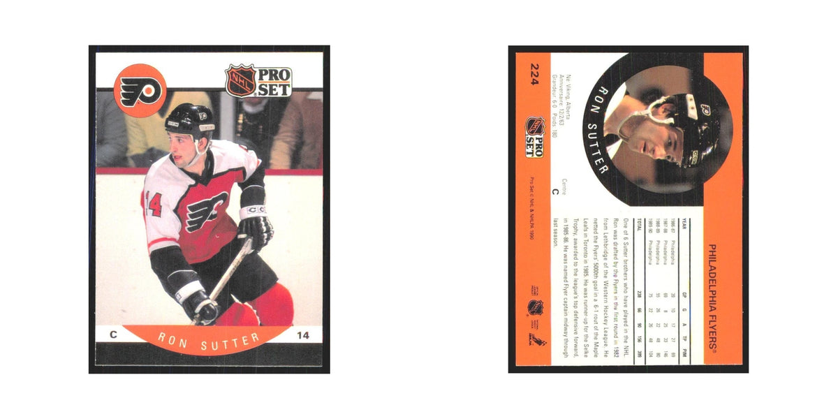 1990 Pro Set Ron Sutter Philadelphia Flyers #224