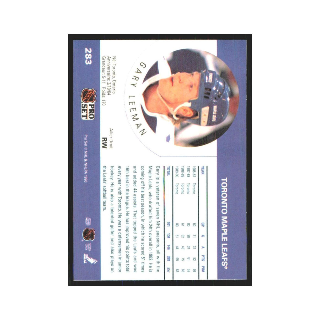 1990 Pro Set Gary Leeman Toronto Maple Leafs #283