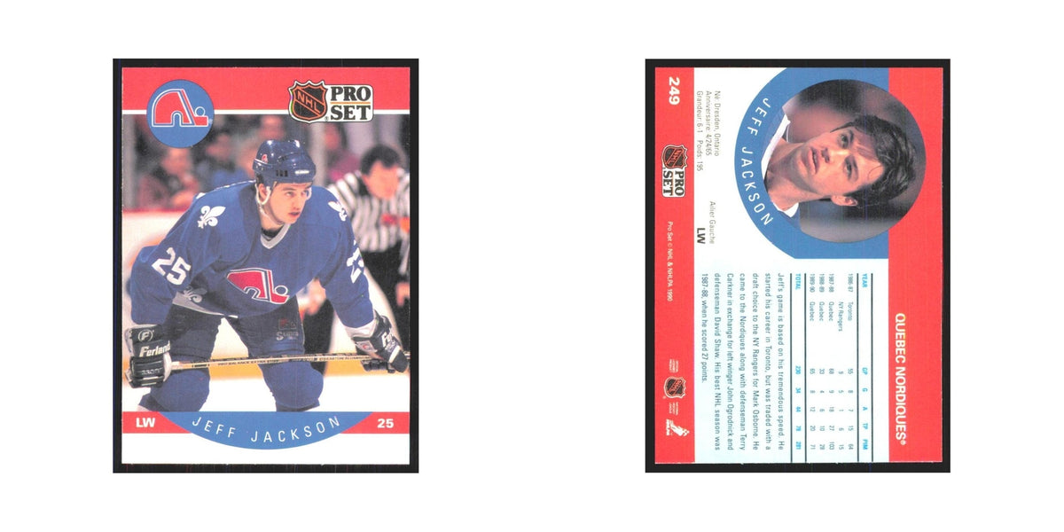 1990 Pro Set Jeff Jackson Quebec Nordiques #249