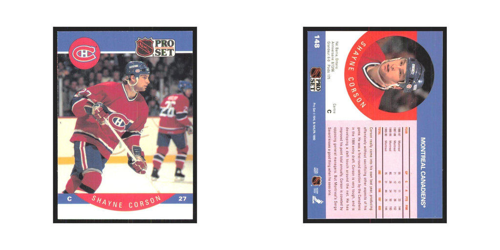 1990 Pro Set Shayne Corson Montreal Canadiens #148