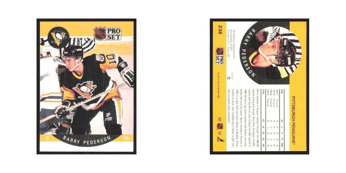1990 Pro Set Barry Pederson Pittsburgh Penguins #238