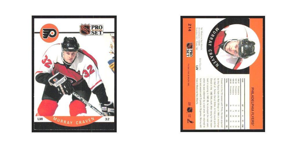 1990 Pro Set Murray Craven Philadelphia Flyers #214
