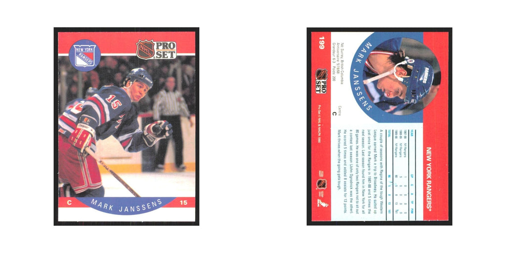 1990 Pro Set Mark Janssens New York Rangers #199