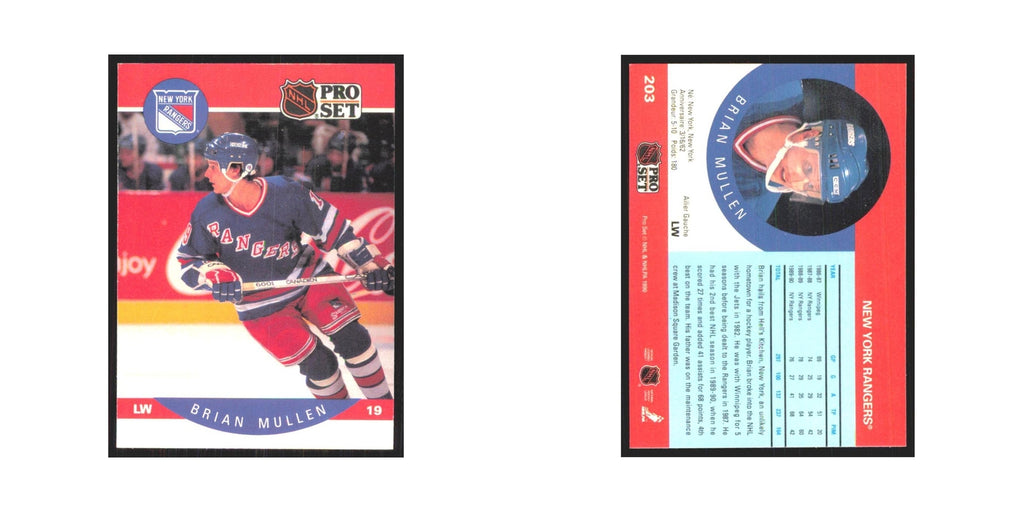 1990 Pro Set Brian Mullen New York Rangers #203