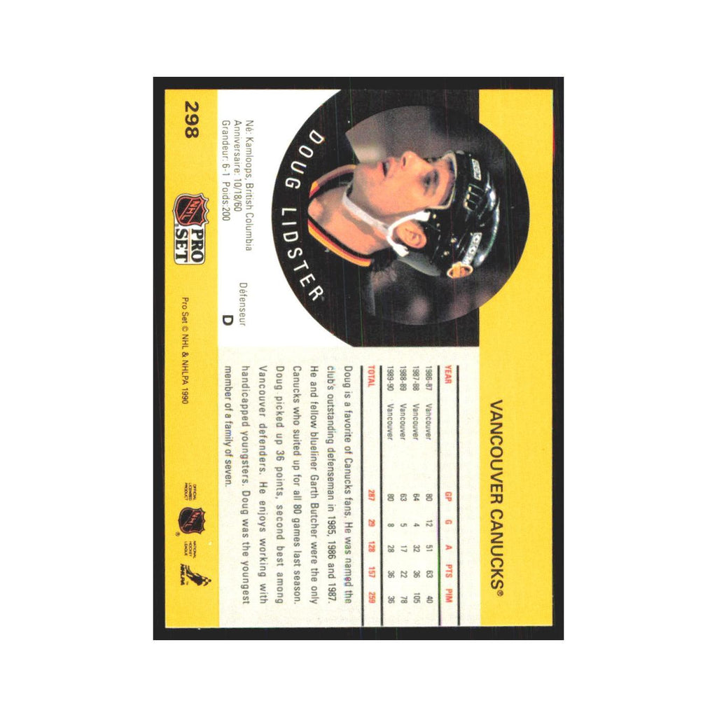 1990 Pro Set Doug Lidster Vancouver Canucks #298