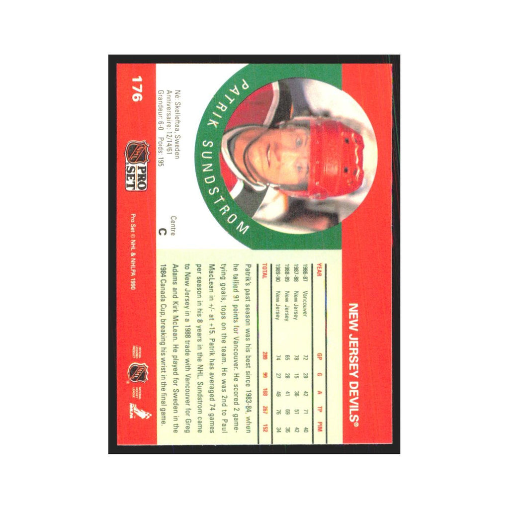 1990 Pro Set Patrik Sundstrom New Jersey Devils #176