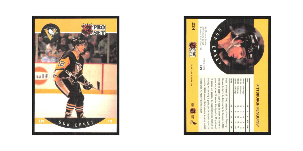 1990 Pro Set Bob Errey Pittsburgh Penguins #234