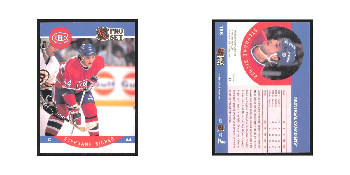 1990 Pro Set Stephane Richer Montreal Canadiens #156