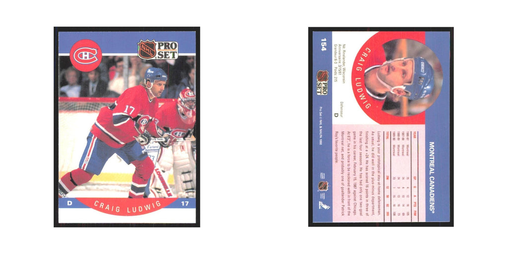 1990 Pro Set Craig Ludwig Montreal Canadiens #154