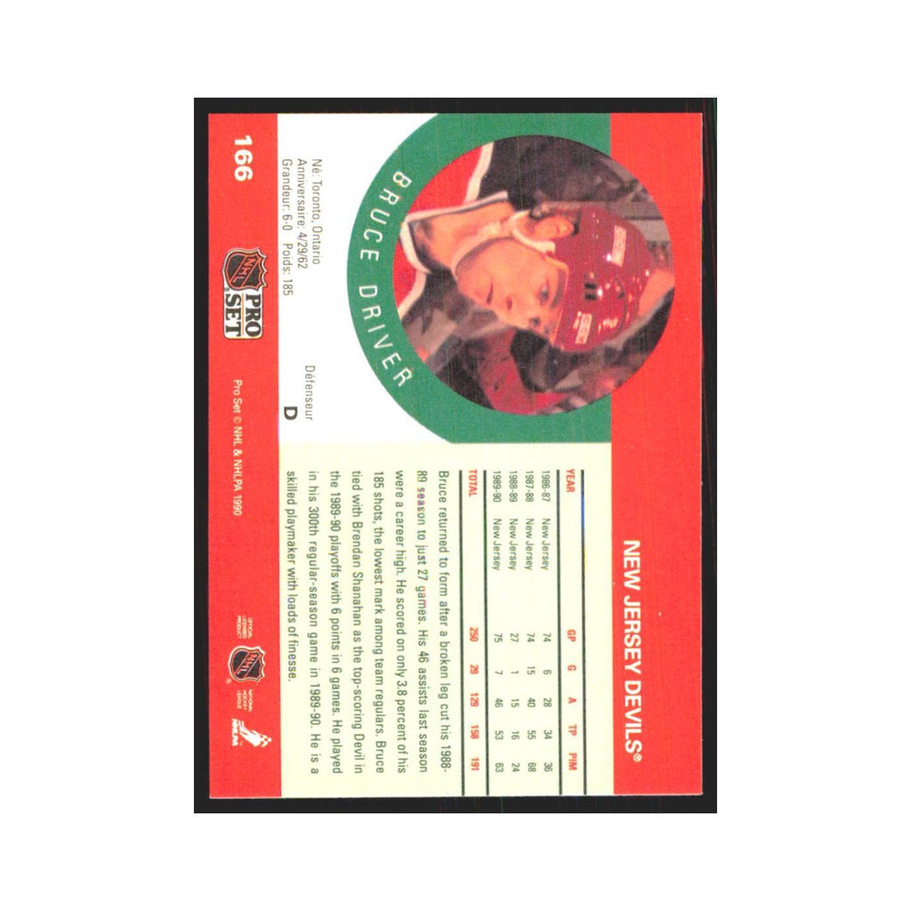 1990 Pro Set Bruce Driver New Jersey Devils #166
