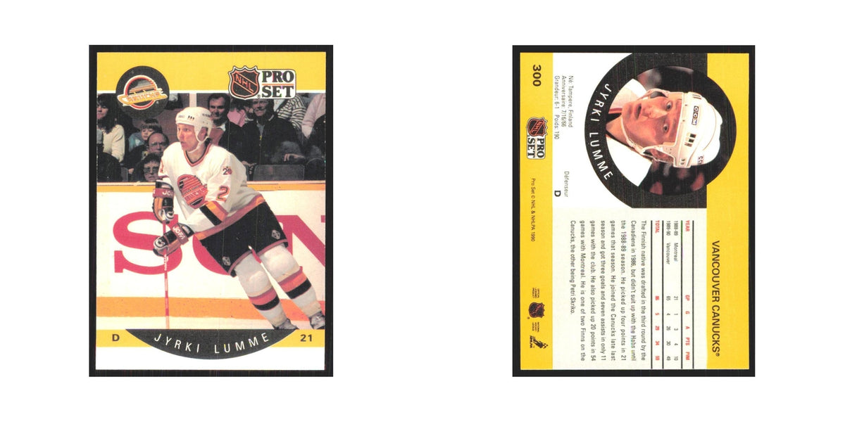 1990 Pro Set Jyrki Lumme Vancouver Canucks #300