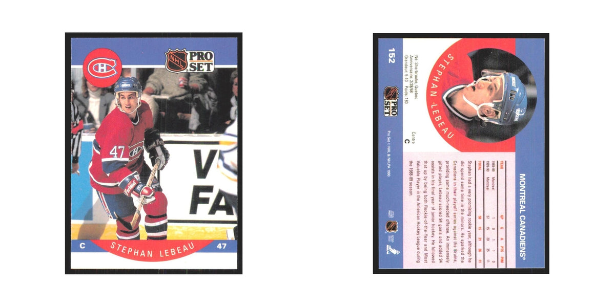 1990 Pro Set Stephan Lebeau Montreal Canadiens #152
