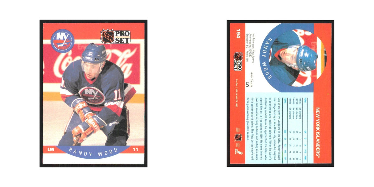 1990 Pro Set Randy Wood New York Islanders #194