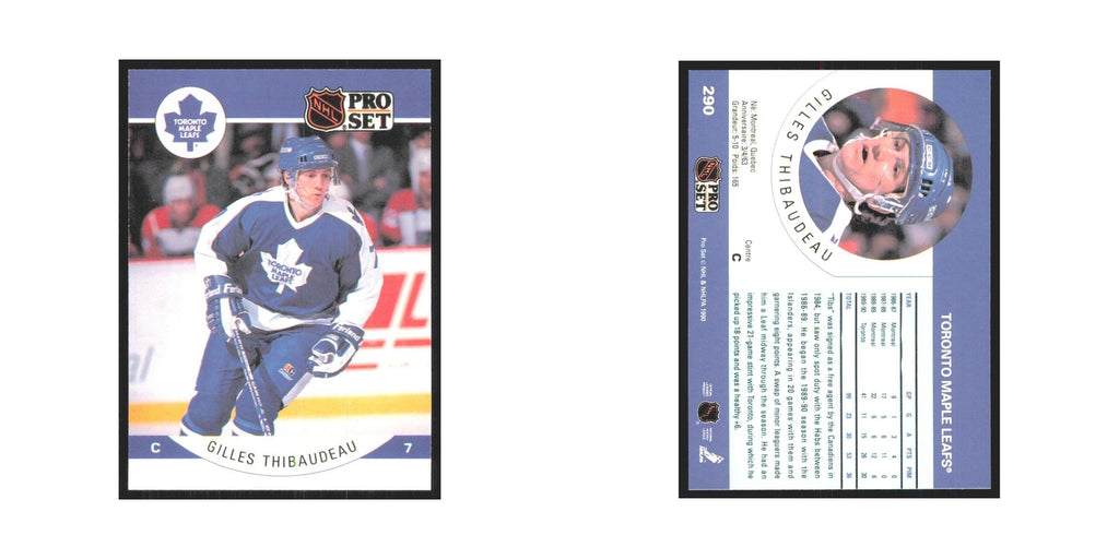 1990 Pro Set Gilles Thibaudeau Toronto Maple Leafs #290