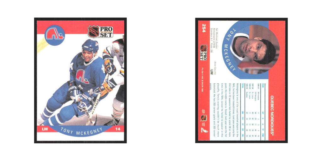 1990 Pro Set Tony McKegney Quebec Nordiques #254