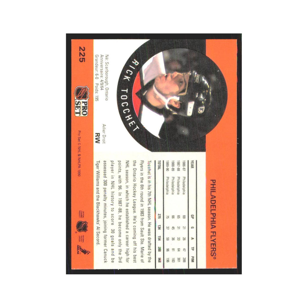 1990 Pro Set Rick Tocchet Philadelphia Flyers #225