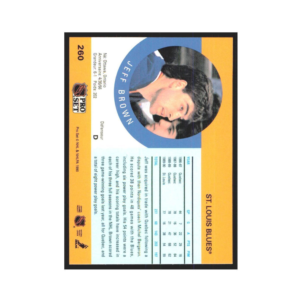 1990 Pro Set Jeff Brown St. Louis Blues #260