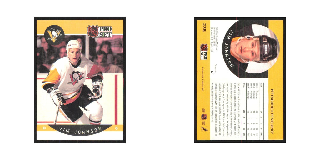 1990 Pro Set Jim Johnson Pittsburgh Penguins #235