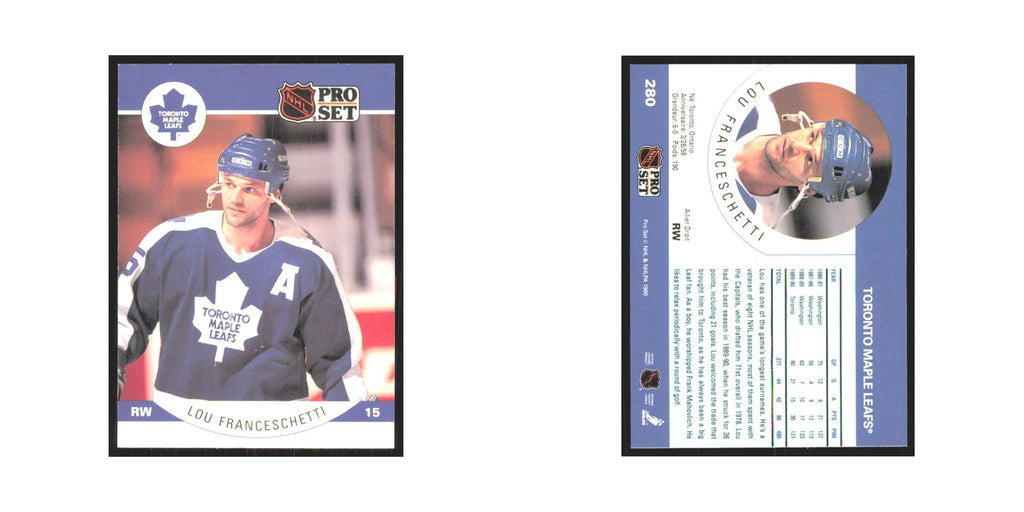 1990 Pro Set Lou Franceschetti Toronto Maple Leafs #280