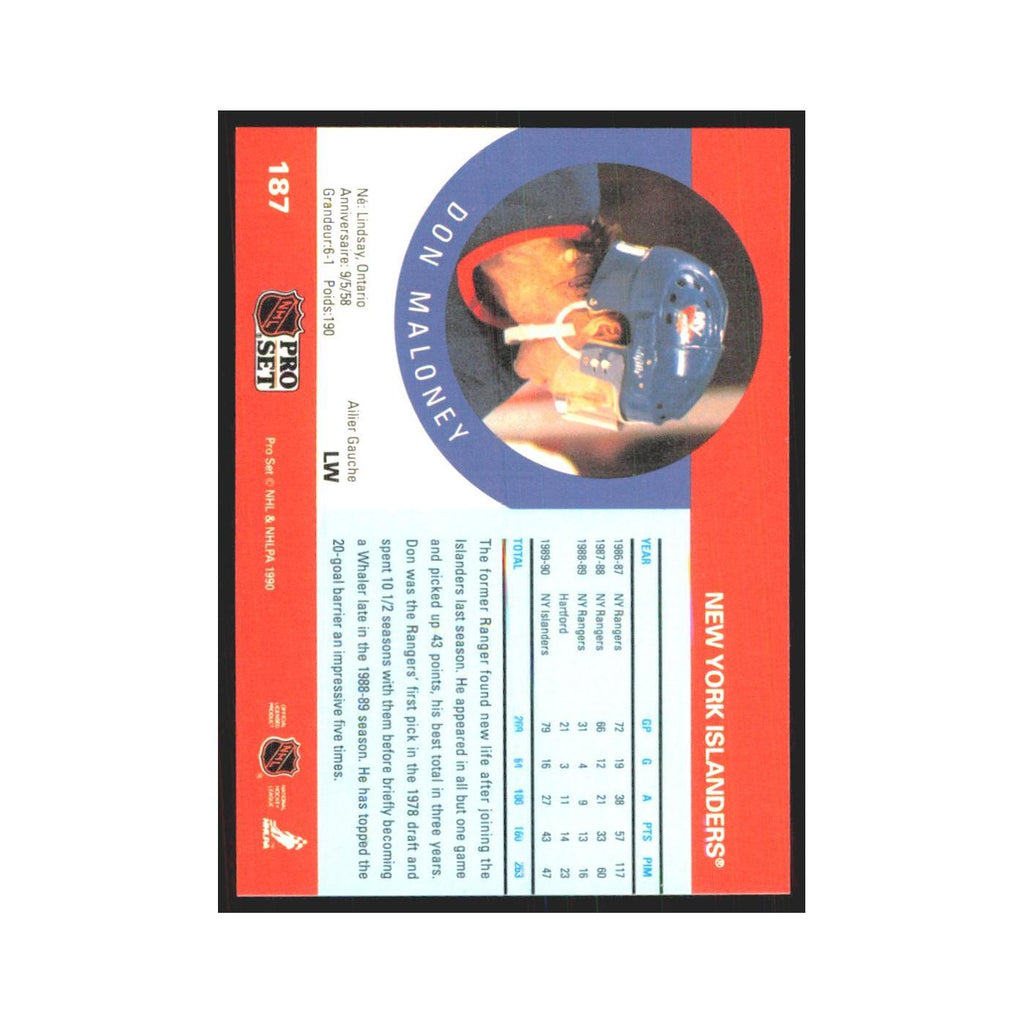 1990 Pro Set Don Maloney New York Islanders #187