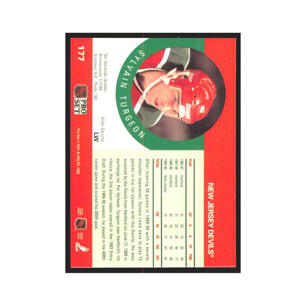 1990 Pro Set Sylvain Turgeon New Jersey Devils #177