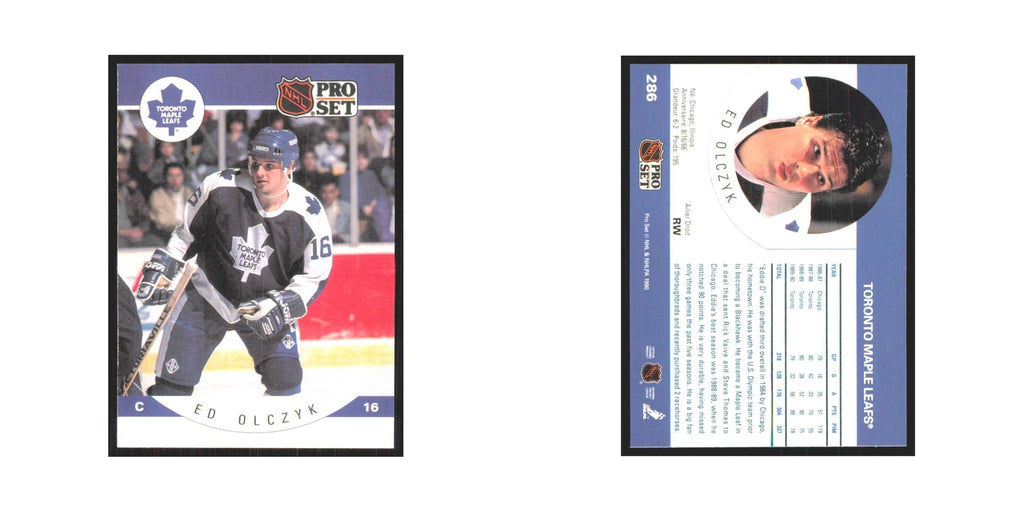 1990 Pro Set Ed Olczyk Toronto Maple Leafs #286