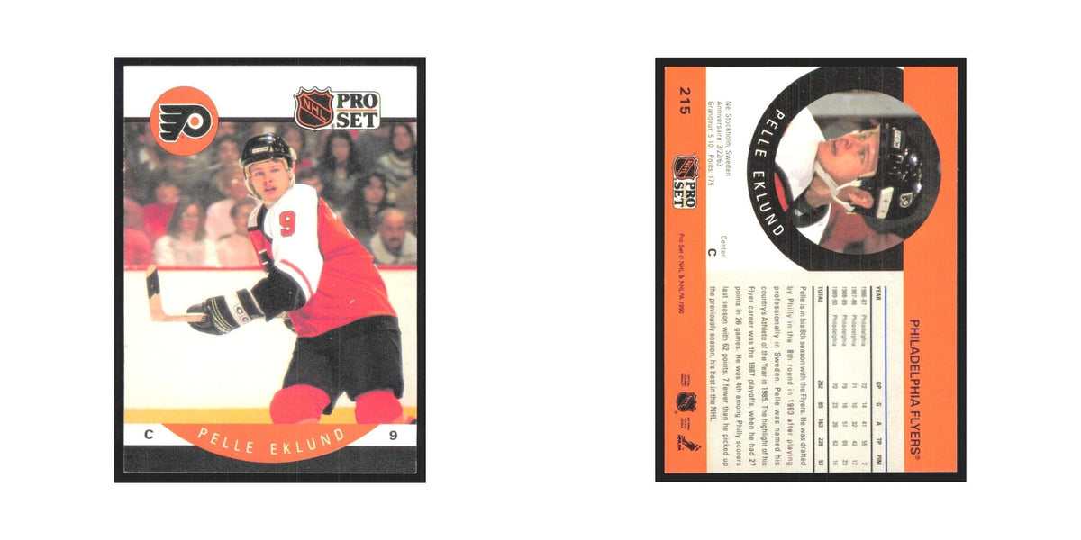 1990 Pro Set Pelle Eklund Philadelphia Flyers #215